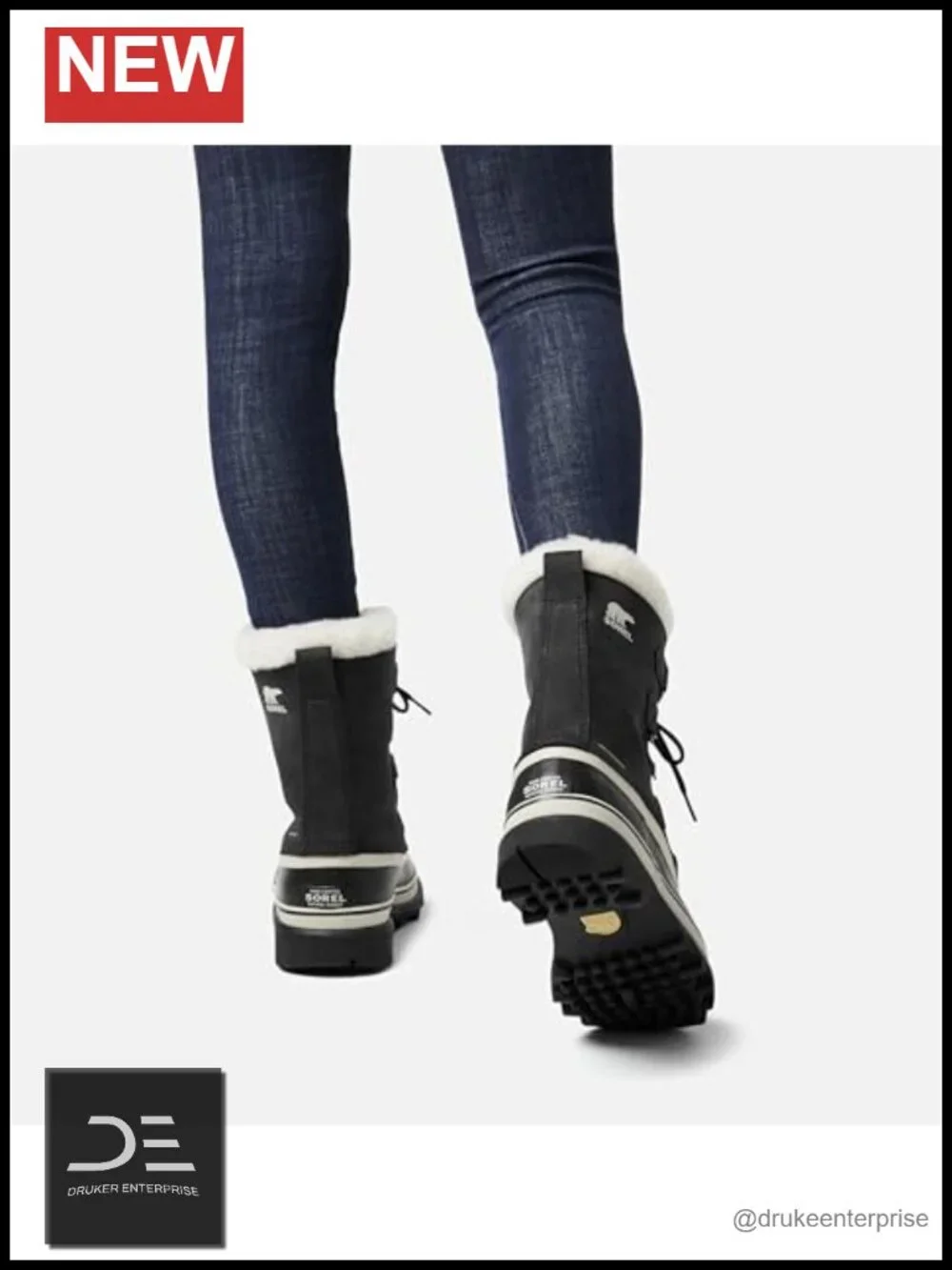 Waterproof Leather Lace-Up Mid-Calf Winter Boots Snow